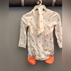 Carter's Newborn 3-Piece Strawberry Bodysuit Pants Headband Set White‎
